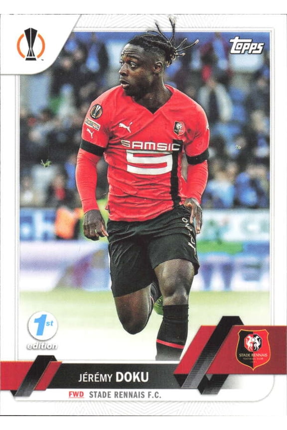 2022-23 TOPPS UEFA CLUB COMPETIONS 1ST EDITION #198 JEREMY DOKU STADE RENNAIS FC