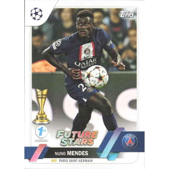2022-23 TOPPS UEFA CLUB COMPETIONS 1ST EDITION #26 NUNO MENDES RC PARIS SAINT-GERMAIN