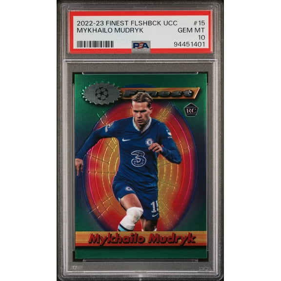 2022-23 Topps Finest Flashbacks UEFA Club Competitions Mykhailo Mudryk #15 PSA 10