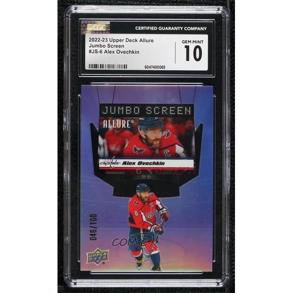 2022-23 Upper Deck Allure - Jumbo Screen - Achievement Alex Ovechkin #JS-6 Achievement /100 Jumbo Screen CGC 10