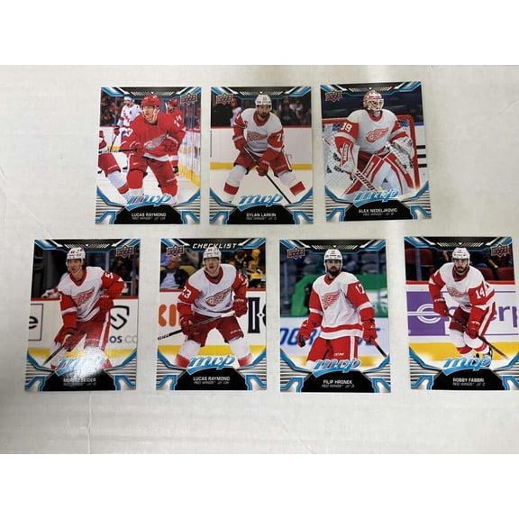 2022-23 Upper Deck MVP Detroit Red Wings Base No SP Veteran Team Set of 7 Cards: 1 Lucas Raymond, 18 Dylan Larkin, 64 Al All Cards Pack Fresh, Hand Co