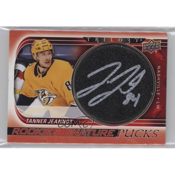 2022-23 Upper Deck Trilogy - 2021-22 Update Rookie Signature Puck Tanner Jeannot #21 SP-TJ [None] Rookie