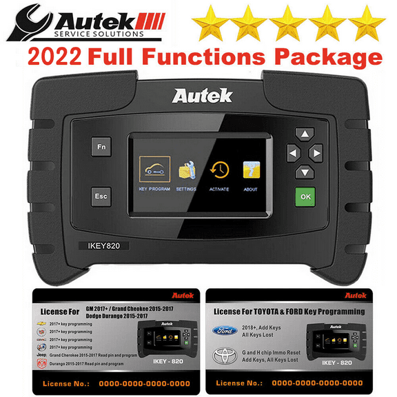 2022 AUTEK IKEY820 Key Fob Programmer with 2 licenses Full OBD2 Programming Tool