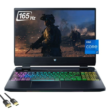 2022 Acer Predator Helios 300 Gaming Laptop, 15.6" FHD IPS 165Hz 3ms, 12th Gen Intel 14-Core i7-12700H, GeForce RTX 3060 140W, 16GB DDR5, 1TB PCIe SSD, TB 4, WiFi 6, RGB, Mytrix HDMI 2.1 Cable, Win 11
