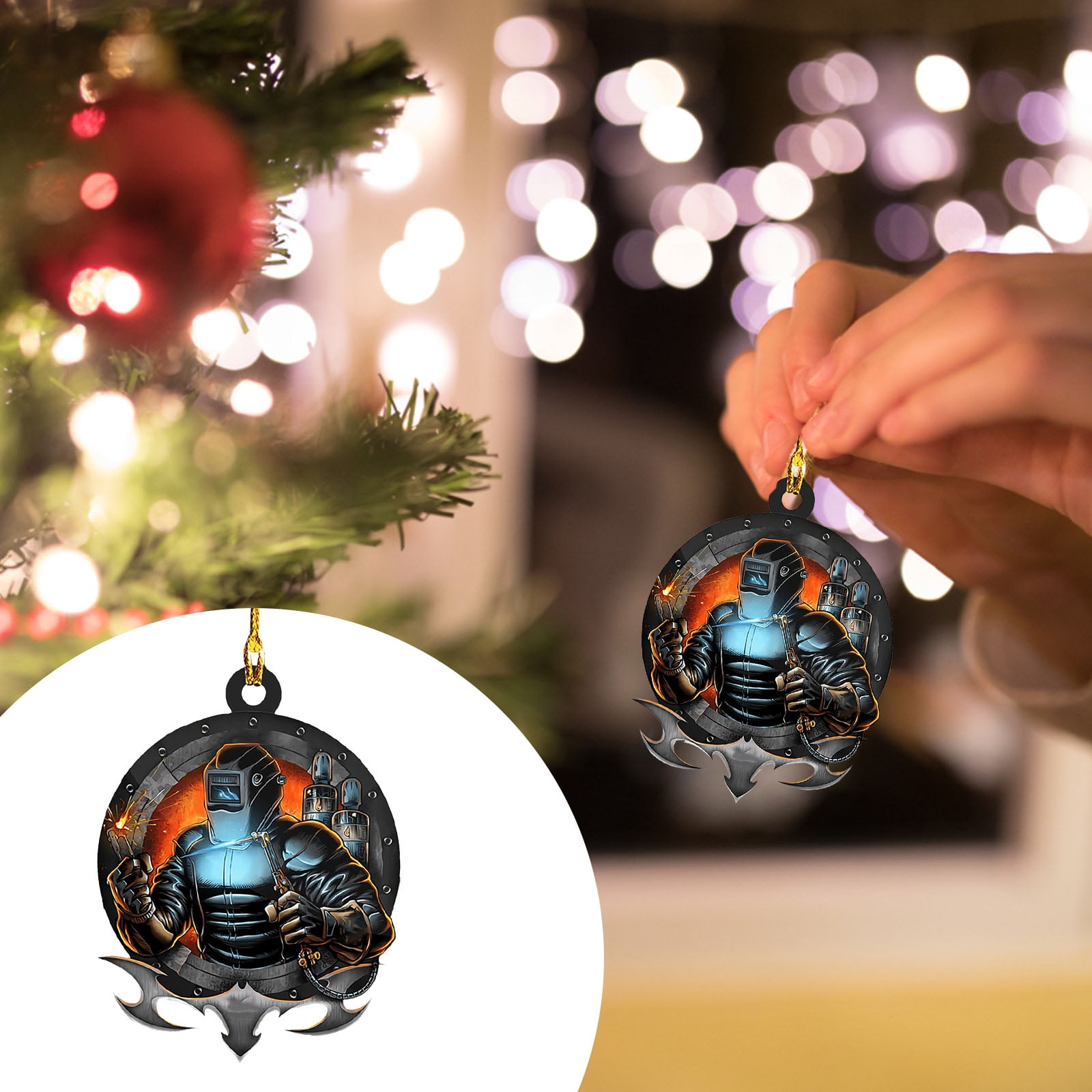 2022 Acrylic Double Pendant Stained Glass Wall Decorations Hanging