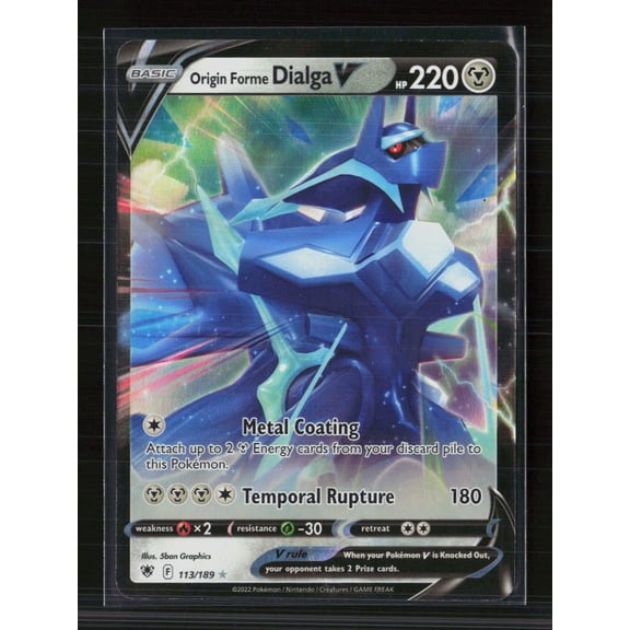 2022 Astral Radiance Origin Forme Dialga V Holo Rare 113/189 English Pokemon Card