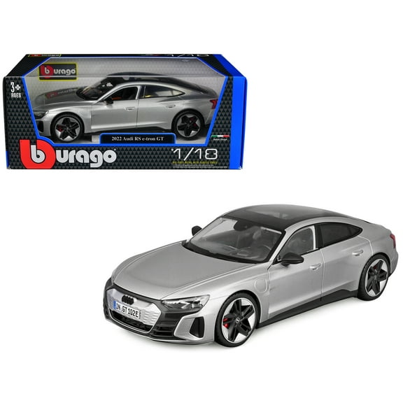 2022 Audi RS e-tron GT Silver Metallic with Sunroof 1/18 Diecast Model Car by Bburago