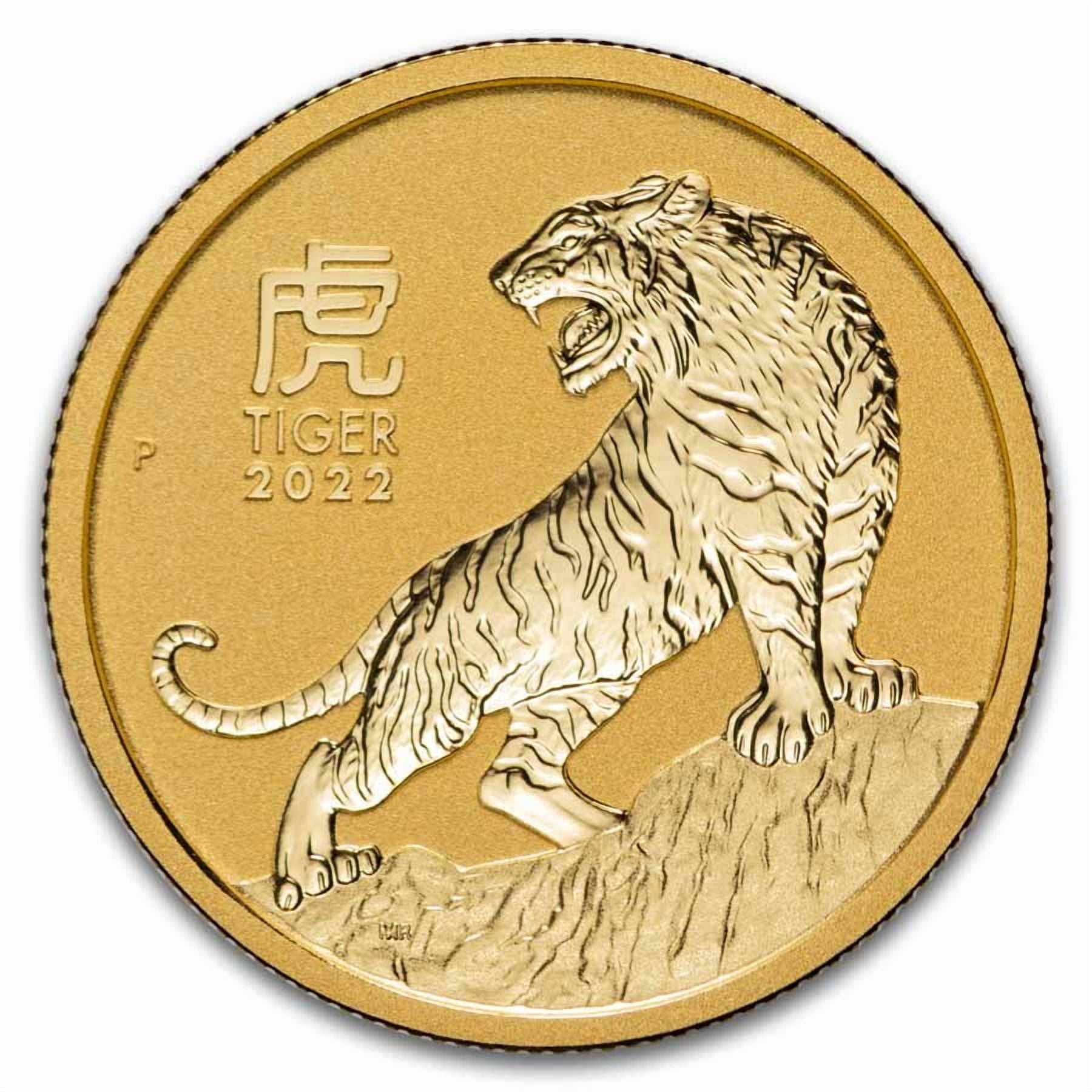 2022 Australia 1/4 oz Gold Lunar Tiger BU (Abrasions)