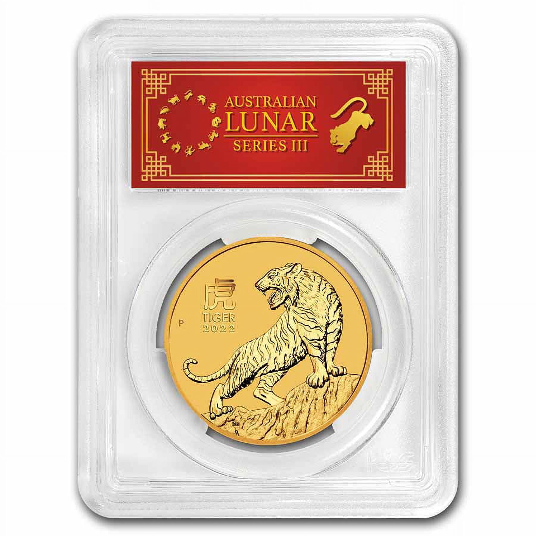 2022 Australia 1 oz Gold Lunar Tiger MS70 PCGS (FDI