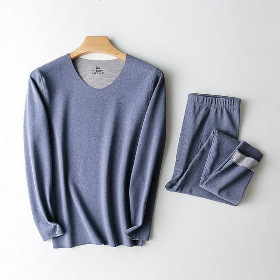 2022 Autumn And Winter New Colorful Thermal Underwear Set AB Men's Autumn Pants Warm Clothing Blue L