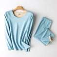 thumbnail image 1 of 2022 Autumn And Winter New Colorful Thermal Underwear Set Women AB Face Ladies Autumn Pants Warm Clothing clear sky blue XL, 1 of 9