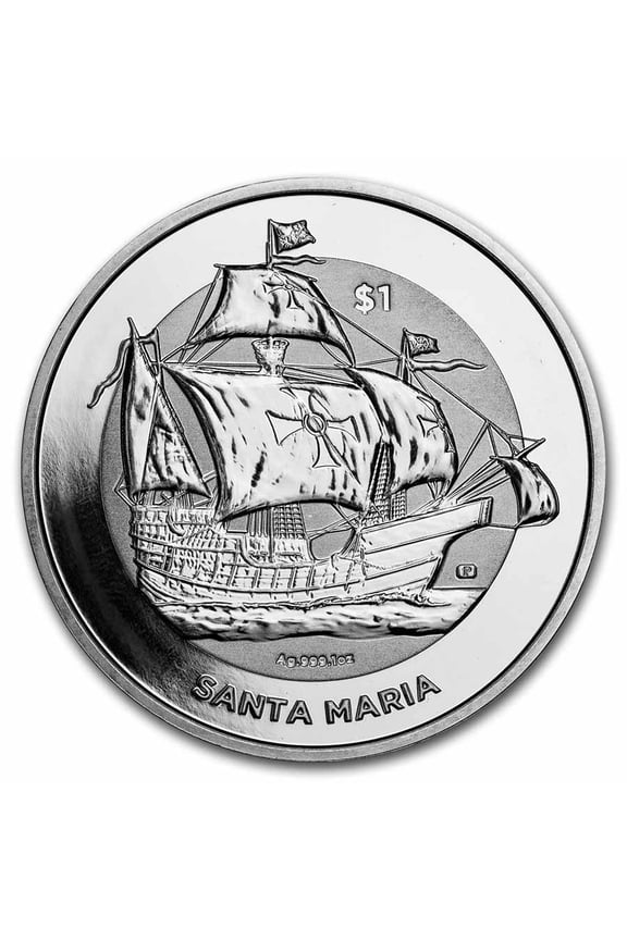2022 BVI 1 oz Silver Santa Maria Reverse Cameo BU