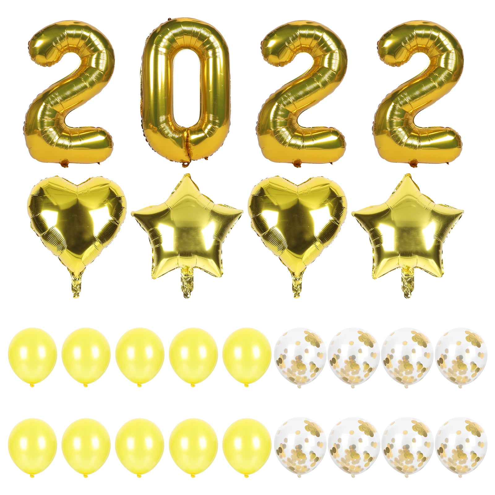 2022 Balloons Metallic Golden Foil Latex New Year Party Balloons for ...