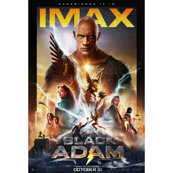 2022 Black Adam Movie Poster Dwayne Johnson Hawkman Doctor Fate Dc UNFRAMED PAPER POSTER