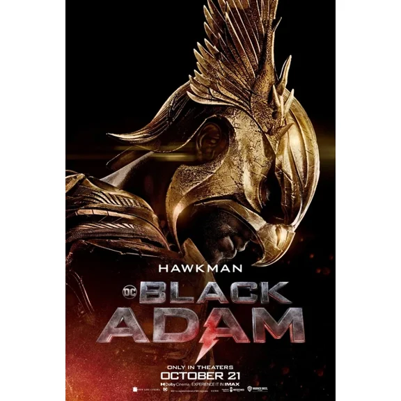 2022 Black Adam Movie Poster Dwayne Johnson Hawkman Doctor Fate Dc UNFRAMED PAPER POSTER