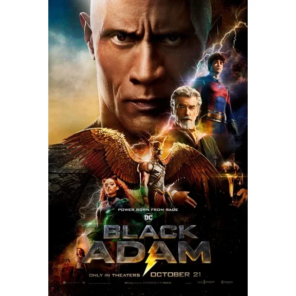 2022 Black Adam Movie Poster Dwayne Johnson Hawkman Doctor Fate Dc UNFRAMED PAPER POSTER