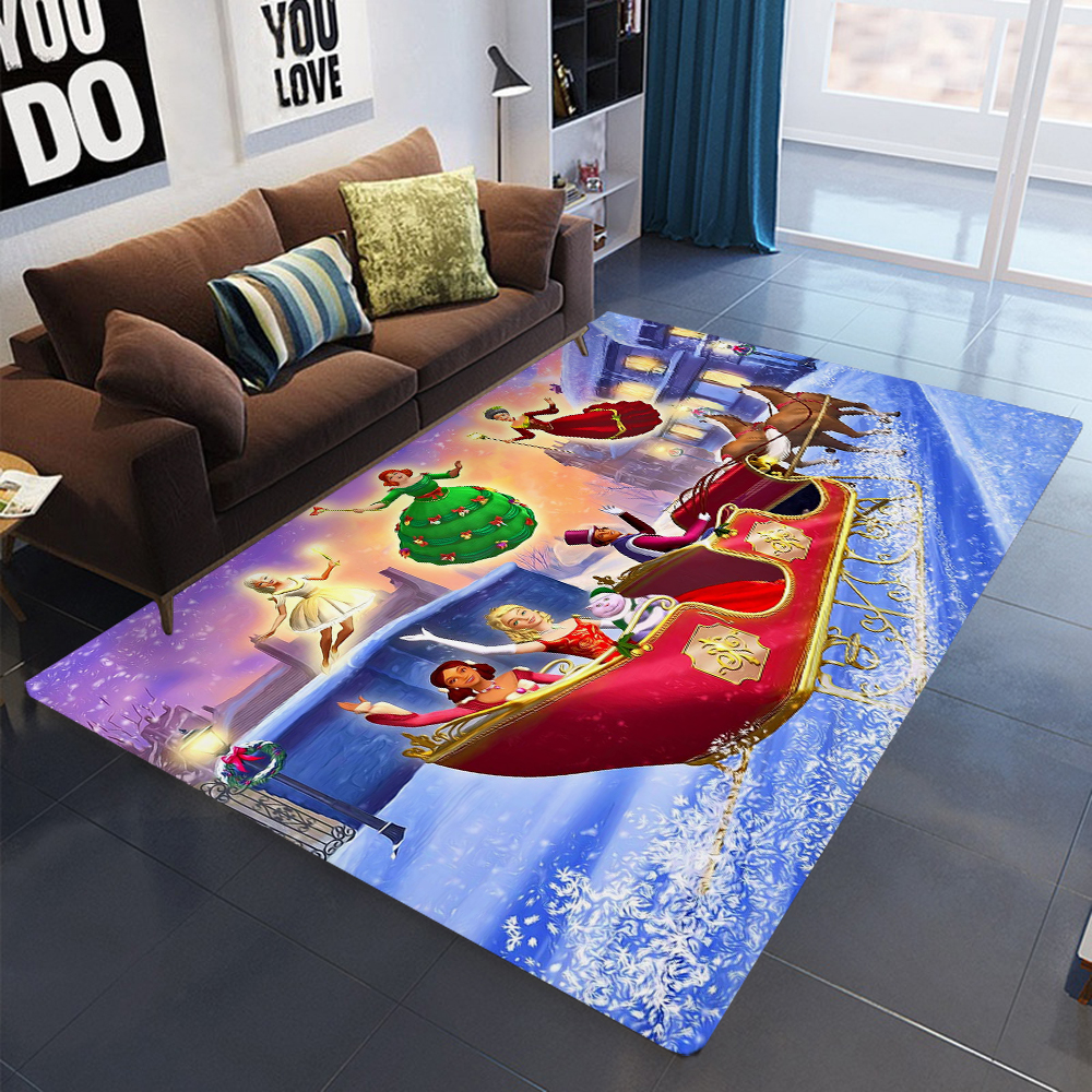 2022 Blue Christmas Tree Snowflake Mats Bedroom Living Room Children's