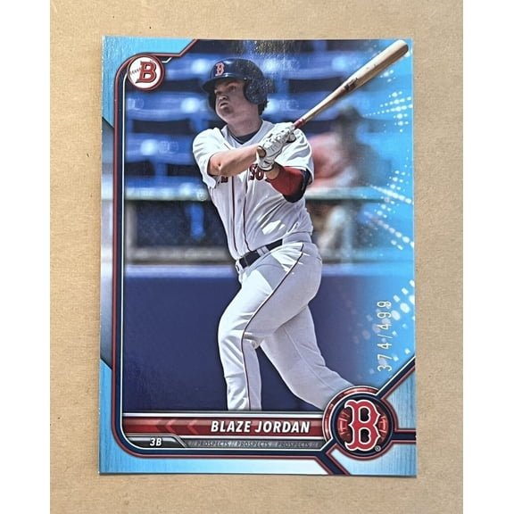 2022 Bowman Blaze Jordan Sky Blue Rookie Red Sox Baseball Card