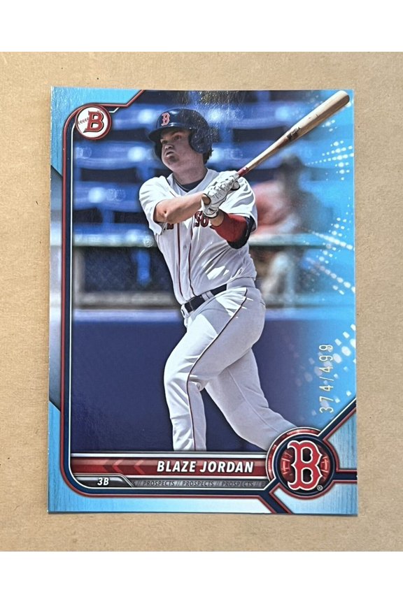 2022 Bowman Blaze Jordan Sky Blue Rookie Red Sox Baseball Card