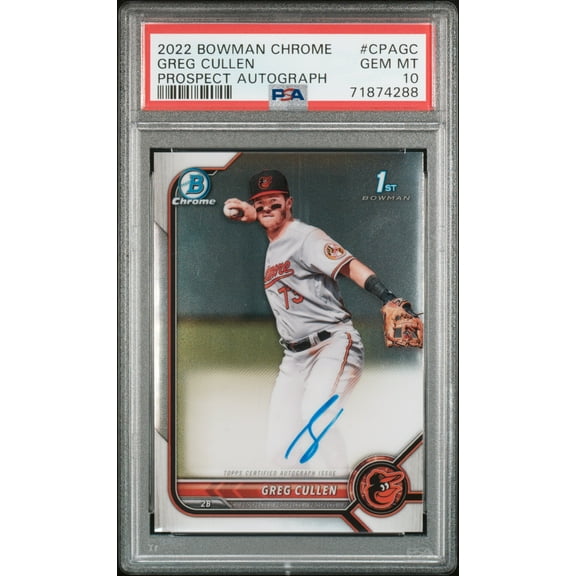 2022 Bowman Chrome #CPAGC Greg Cullen Prospect Autograph Auto PSA 10