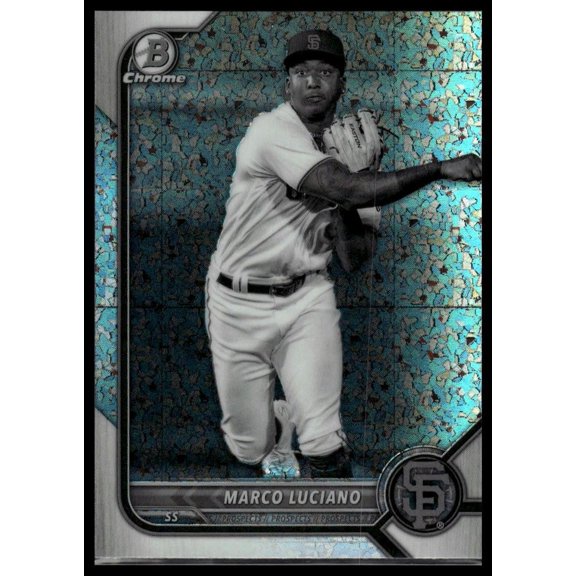 2022 Bowman Chrome Prospects Black and White Mini-Diamond Refractor Marco Luciano #BCP-247 Baseball Card San Francisco Giants MLB BASEBALL Card