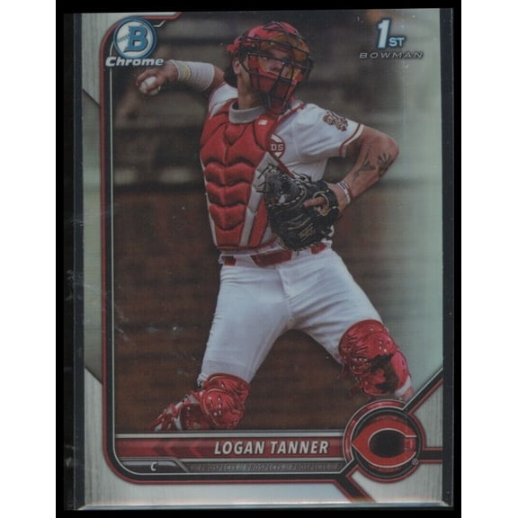 2022 Bowman Draft 1st Bowman Chrome Refractor BDC-55 Logan Tanner Cincinnati Reds Baseball Card
