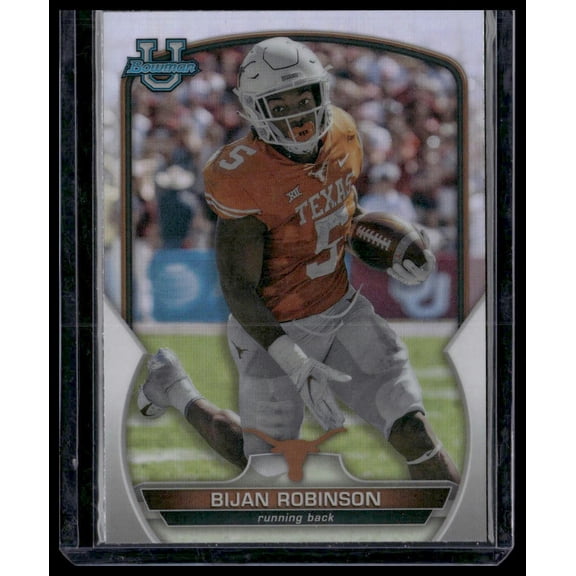 2022 Bowman University Chrome Bijan Robinson #70 Refractor Texas Longhorns Football Card