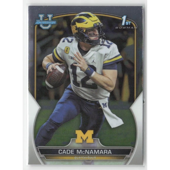 2022 Bowman University Chrome Cade McNamara #99 Michigan Wolverines Football Card