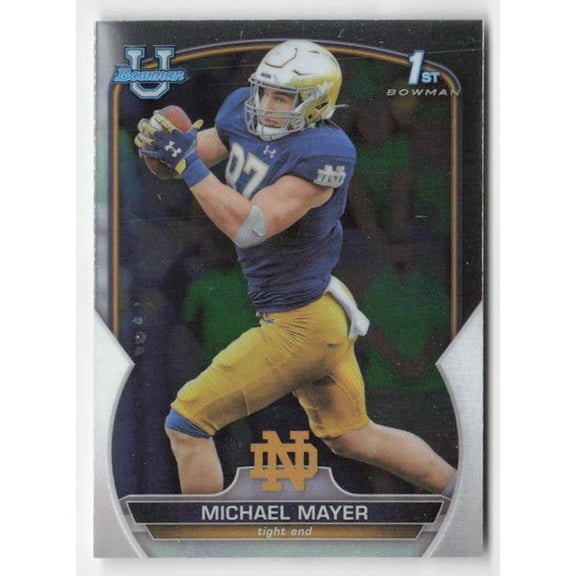 2022 Bowman University Chrome Michael Mayer #41 Notre Dame Fighting Irish Football Card