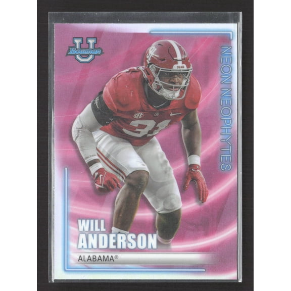 2022 Bowman University Neon Neophytes Will Anderson #NN-10 Pink