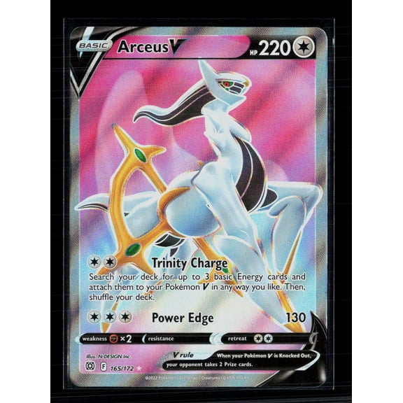 2022 Brilliant Stars Arceus V Holo Ultra Rare SR FA #165/172