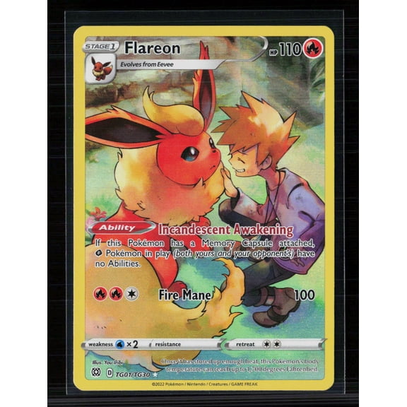 2022 Brilliant Stars Flareon Holo Rare CHR #TG01/TG30