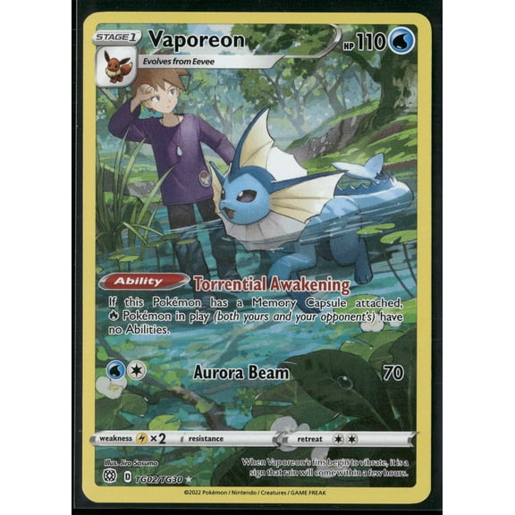 2022 Brilliant Stars Vaporeon Holo Rare CHR #TG02/TG30