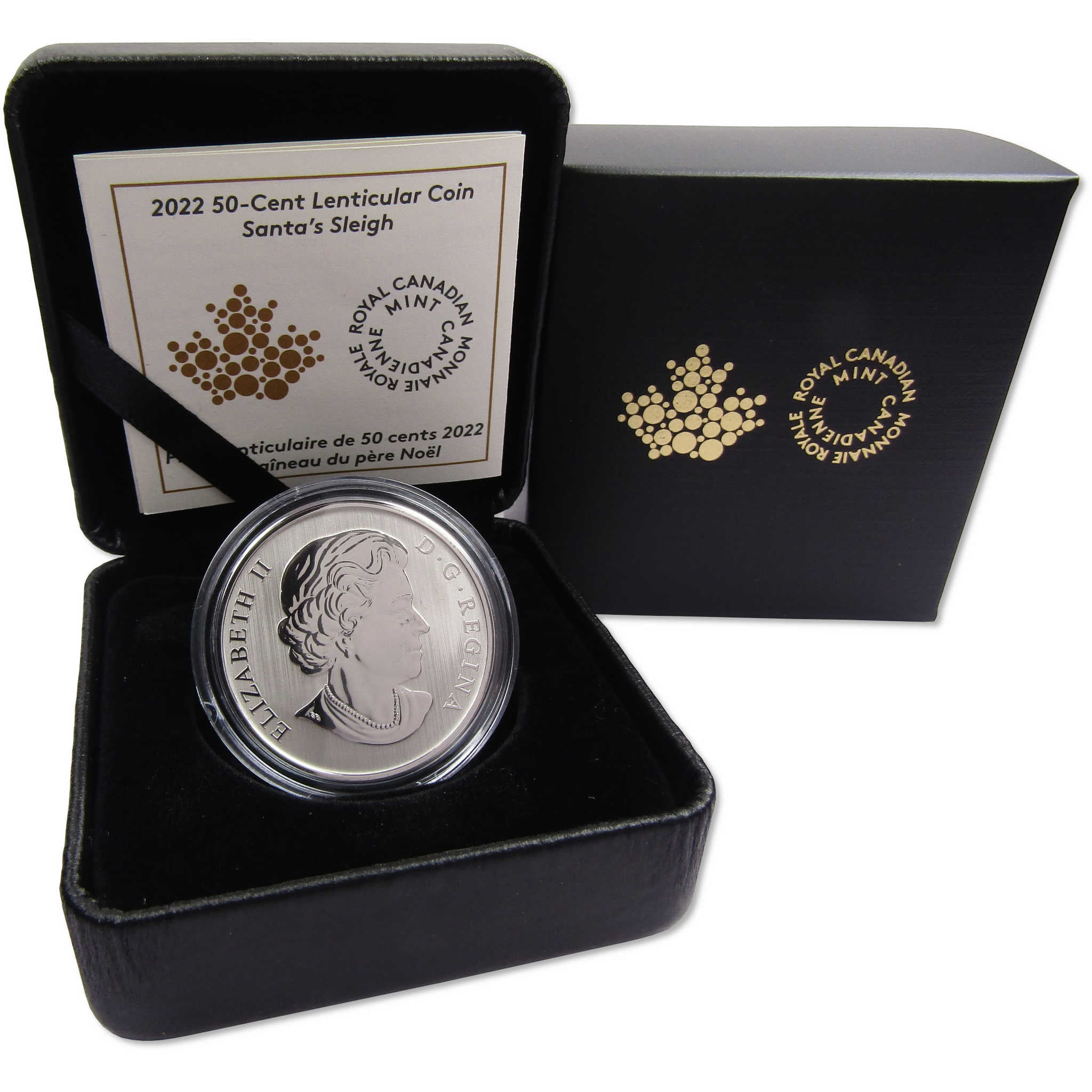 ROYAL CANADIAN MINT 2022 Canadian Lenticular Santa's Sleigh Colorized Proof COA SKU:OPC73