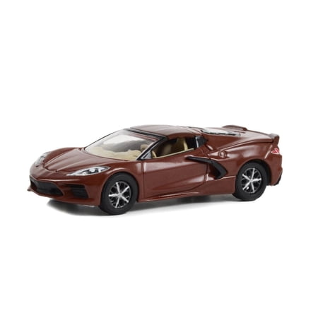 2022 Chevy Corvette C8 Stingray Coupe, Burgundy Brown - Greenlight 68020B - 1/64 Scale Diecast Car