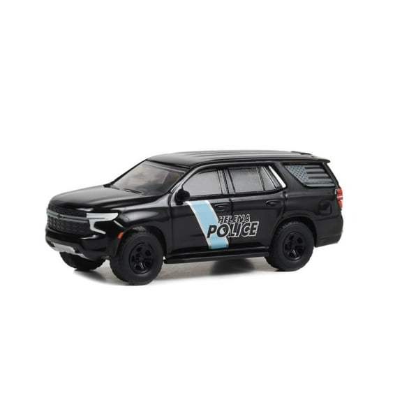 2022 Chevy Tahoe Police Pursuit Vehicle, Black - Greenlight 30416/48 - 1/64 Scale Diecast Car