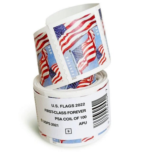 2022 Collection Featuring American Flags (100 Stamps) Forever First