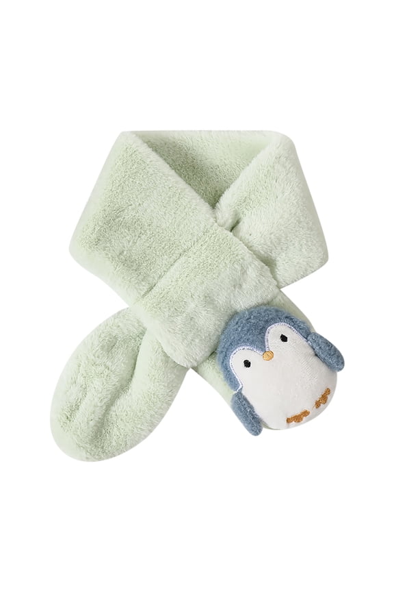 2022 Cute Imitation Rabbit Plush Children'S Scarf Autumn And Winter Cartoon Simple Penguin Christmas Warm Scarf Toddler Scarf Girl