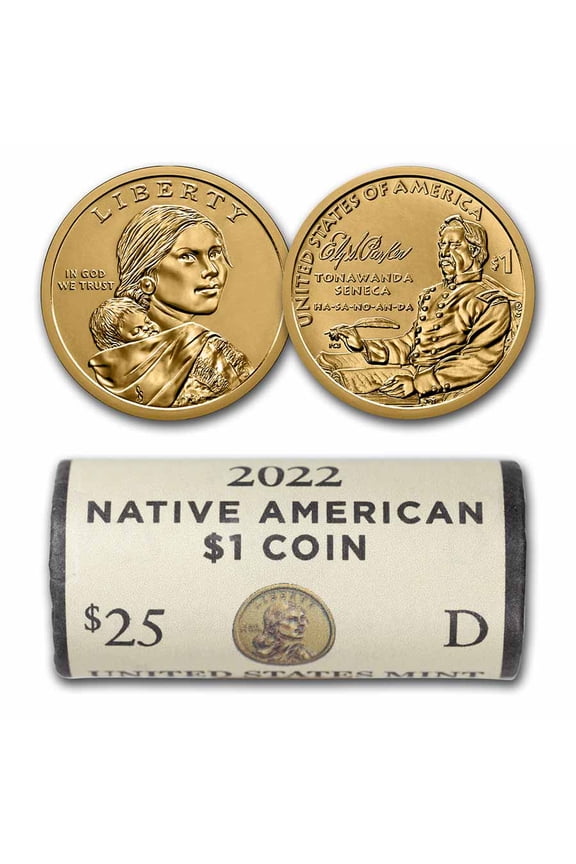 2022-D Native American $1 - Ely S. Parker BU (25-Coin Roll)