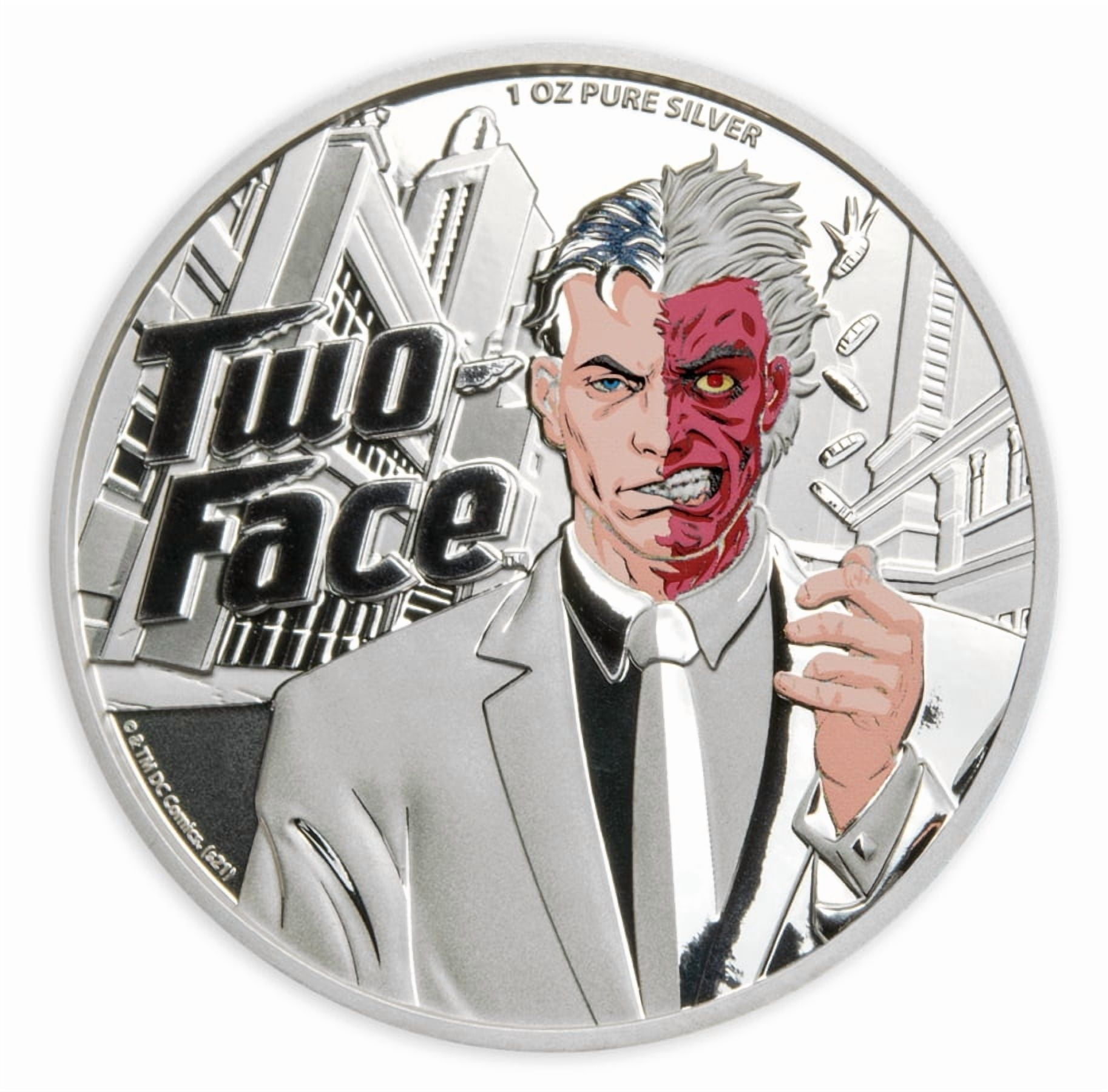 PAMP 2022 DC Comics Two Face Supervillain 1 oz Silver $5 Coin - Samoa