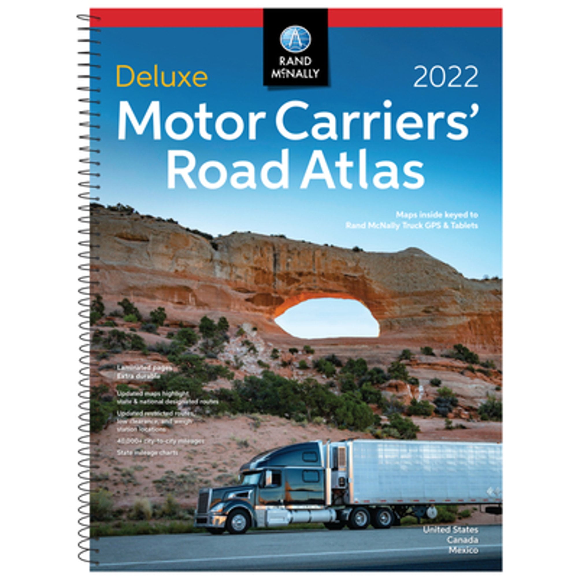 Pre-Owned Rand McNally 2022 Deluxe Motor Carriers' Road Atlas: United States, Canada, Mexico, 9780528024139, 0528024132, Paperback, Deluxe edition