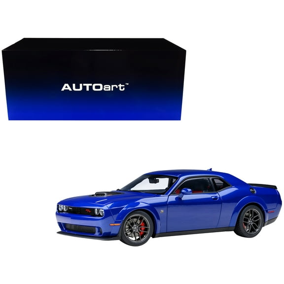 2022 Dodge Challenger R/T Scat Pack Widebody Indigo Blue 1/18 Model Car by Autoart