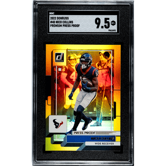 Graded 2022 Donruss Premium Press Proof Nico Collins Texans #40 SGC 9.5