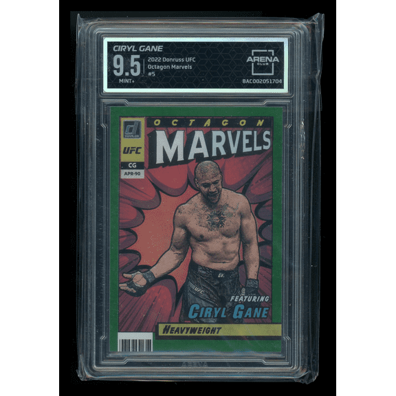 2022 Donruss UFC Octagon Marvels Ciryl Gane #5 Green Arena Club 9.5