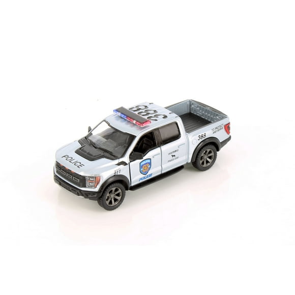 2022 F 150 Raptor Pickup Police, Silver - Kinsmart 5436DPR - 1/46 Scale Diecast Model Car