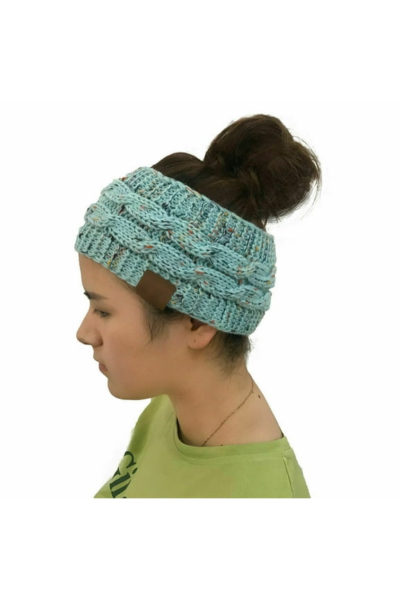 2022 Fashion Women Winter Knitted Ear Warmer Headband Crochet Wool Hairband Hat Blue