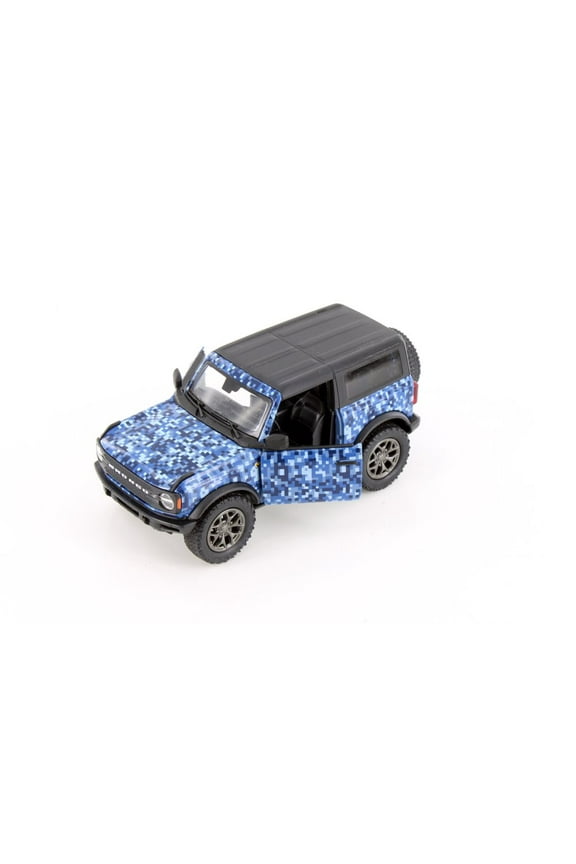 2022 Ford Bronco Camo Edition Hardtop, Blue - Kinsmart 5445DB - 1/34 Scale Diecast Model CarDiecast Metal