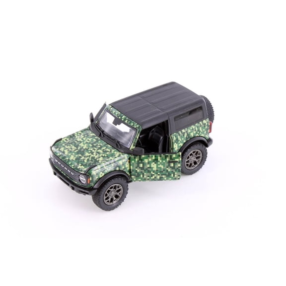 2022 Ford Bronco Camo Edition Hardtop, Green - Kinsmart 5445DB - 1/34 Scale Diecast Model CarDiecast Metal with Plastic Parts