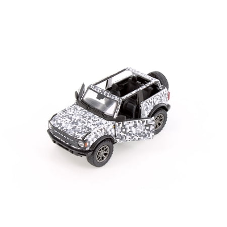 2022 Ford Bronco Camo Edition Open Top, White - Kinsmart 5445DA - 1/34 Scale Diecast Model Car
