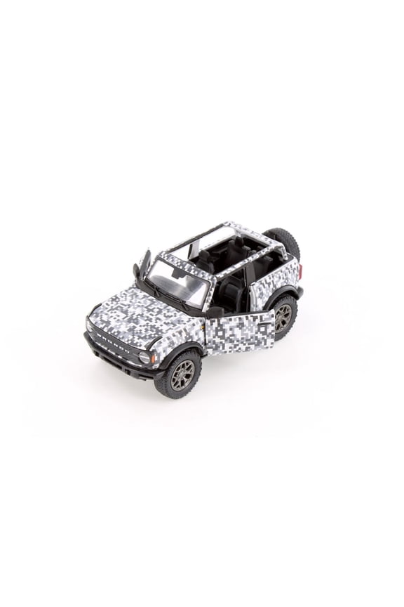 2022 Ford Bronco Camo Edition Open Top, White - Kinsmart 5445DA - 1/34 Scale Diecast Model Car